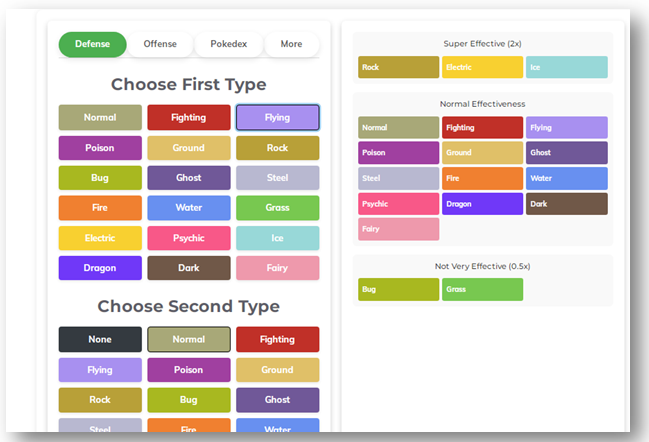 Pokémon Type Calculator